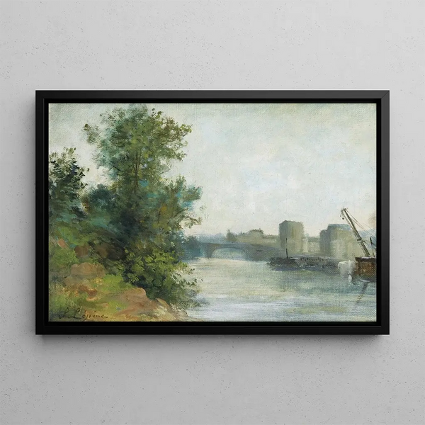 Die Seine am Neuilly-Brücke - Stanislas Lépine — gerahmtes Bild an der Wand
