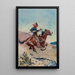Cavalier du Pony Express - Stanley Llewellyn Wood — gerahmtes Bild an der Wand