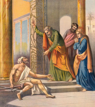 Stecher Litho Co - Peter and John in the temple.webp