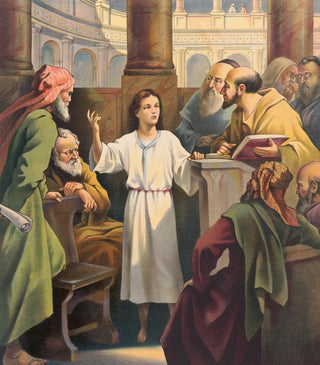 Stecher Litho Co - The boy Jesus in the temple.webp