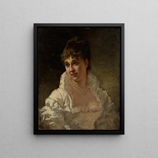 Stefan Bakaowicz - Portrait of a woman in a white dress with pearls.webp