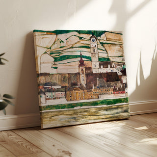Stein sur le Danube, vu du sud Grand format - Egon Schiele