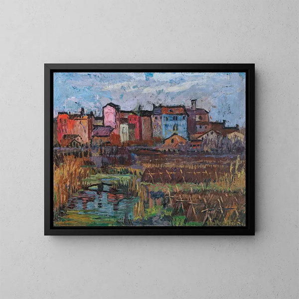 Italienisches Landschaftsgemälde - Stephanie Hollenstein — gerahmtes Bild an der Wand