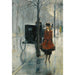 Reproduktion des Gemäldes Straßenszene mit Frau, Berlin von Lesser Ury