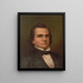 Portrait im Profil von Stephen A. Douglas von vorne - Strobridge Co Lith — gerahmtes Bild an der Wand