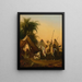 Kavaliere und arabische Häuptlinge, die einem Musiker zuhören - Atelier von Émile Jean-Horace Vernet — gerahmtes Bild an der Wand