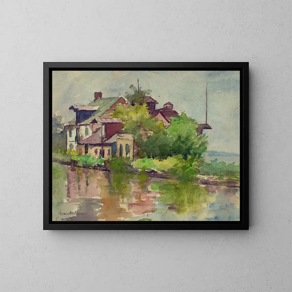 Kanal von Georgetown, Washington DC - Susan Brown Chase — gerahmtes Bild an der Wand