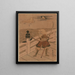 Benkei und Heron auf der Brücke - Suzuki Harunobu — gerahmtes Bild an der Wand