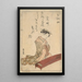 Hofdame, die Koto spielt - Suzuki Harunobu — gerahmtes Bild an der Wand