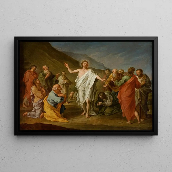 Der Christus erscheint den Aposteln nach der Auferstehung - Szymon Czechowicz — gerahmtes Bild an der Wand