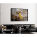 Abstraktes Gemälde – Goldene Schwarm | Wandposter mit Golddetail und neutralen Tönen