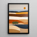 Gemälde Coloré – Sonnen aus Tonerde | Poster Stylisierte Landschaft in Terrakotta und Naturtönen | Boho-Dekor für Wohnzimmer oder Schlafzimmer