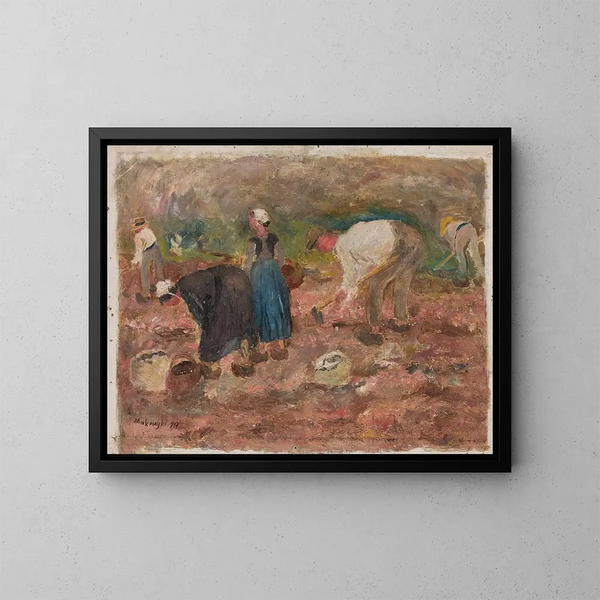 Die Kartoffelernte - Tadeusz Makowski — gerahmtes Bild an der Wand