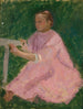 Ein Mädchen in rosa Kleid - Tadeusz Makowski — Ansicht des Kunstwerks