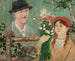 Idylle près d'une clôture, autoportrait de fille avec des fleurs et un chien - Tadeusz Makowski — Ansicht des Kunstwerks