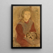 Kleine Mädchen mit Hund - Tadeusz Makowski — gerahmtes Bild an der Wand