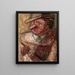 Portrait eines Mannes mit Hut und Zigarre - Tadeusz Makowski — gerahmtes Bild an der Wand