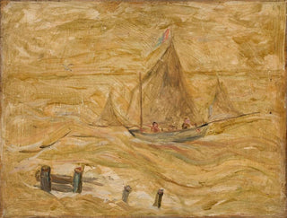Segelboot auf dem Meer - Tadeusz Makowski — Ansicht des Kunstwerks