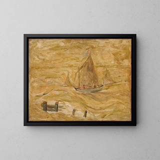 Segelboot auf dem Meer - Tadeusz Makowski — gerahmtes Bild an der Wand