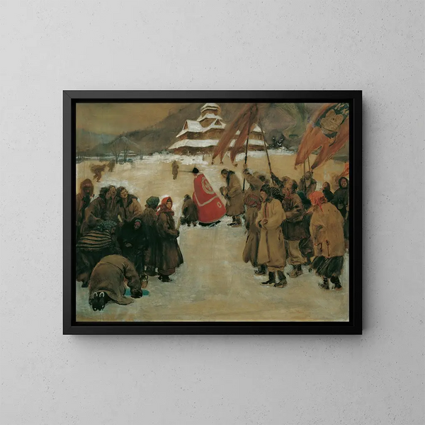 Jordanfest - Teodor Axentowicz — gerahmtes Bild an der Wand