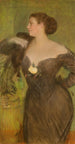 Portrait einer Frau im Ballkleid - Teodor Axentowicz — Ansicht des Kunstwerks
