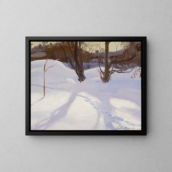 Winterlandschaft - Teodor Ziomek — gerahmtes Bild an der Wand
