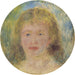Kopf einer Frau Jeanne Samary - Pierre-Auguste Renoir — in einem Innenraum präsentiert