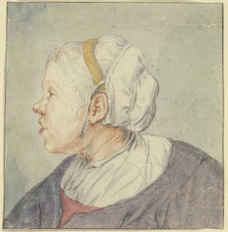 Tête de femme avec une petite coiffe - Cornelis Dusart