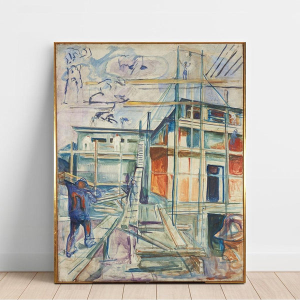 The Building of the Winter Studio - Edvard Munch | Reproduction Tableau Décoration murale affiche copie