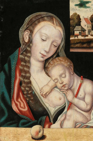 The Master of the Parrot - The Virgin and Child seated before a ledge.webp