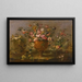 Naturstillleben mit Rosen, Nelken und anderen Blumen in einer Vase auf einem Sims - Der Pseudo Guardi — gerahmtes Bild an der Wand