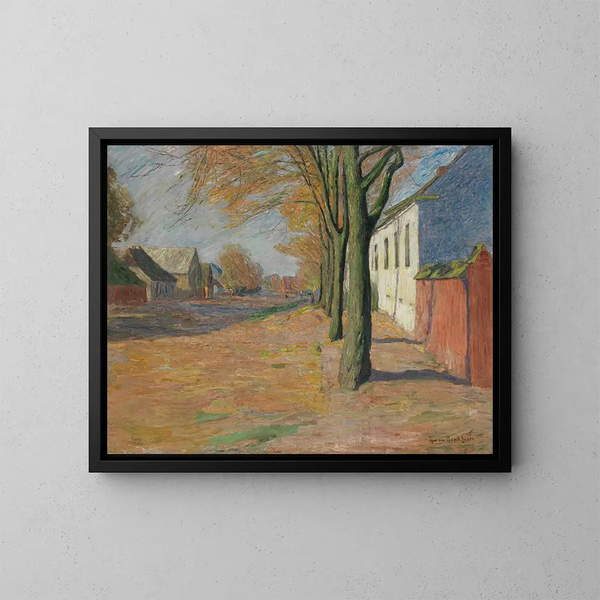 Route bordée d'arbres - Theo Von Brockhusen — gerahmtes Bild an der Wand
