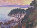 Pin de parasol près de la mer Méditerranée au coucher du soleil - Theo van Rysselberghe — Ansicht des Kunstwerks