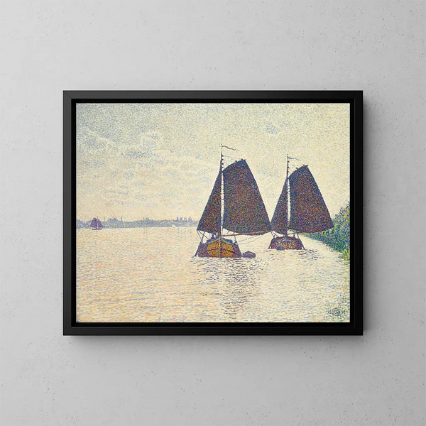 Fischer am Schelde - Theo van Rysselberghe — gerahmtes Bild an der Wand