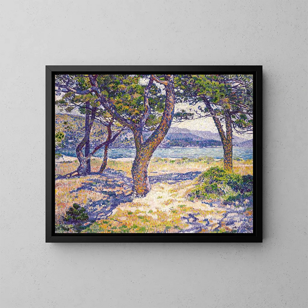 Die Mittelmeerregion in Le Lavandou - Theo van Rysselberghe — gerahmtes Bild an der Wand
