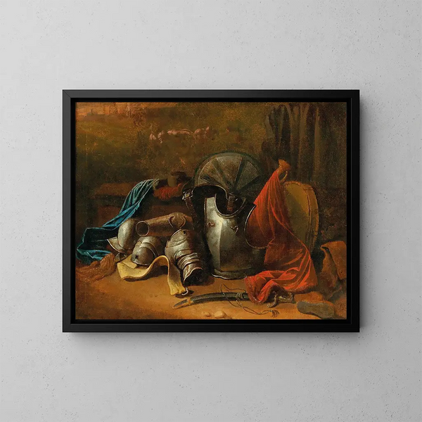 Stillleben mit Rüstung - Theodoor Boeyermans — gerahmtes Bild an der Wand