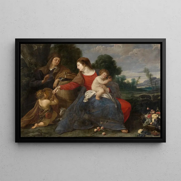 Theodoor Rombouts - Madonna with the Infant Saint John the Baptist and Elisabeth.webp