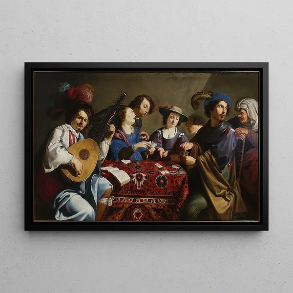 Spielkarten - Theodoor Rombouts — gerahmtes Bild an der Wand