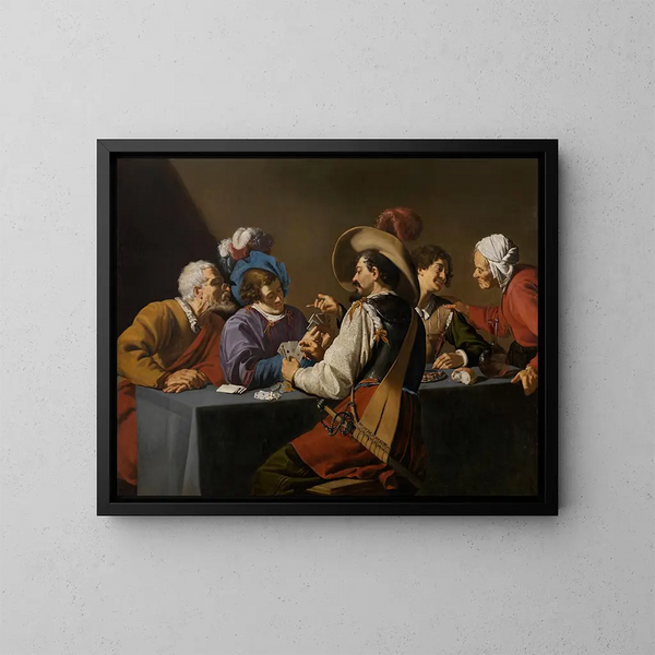 Die Kartenspieler - Theodoor Rombouts — gerahmtes Bild an der Wand