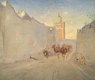 Theodor Philipsen - Camels in a Street in Tunisia.webp