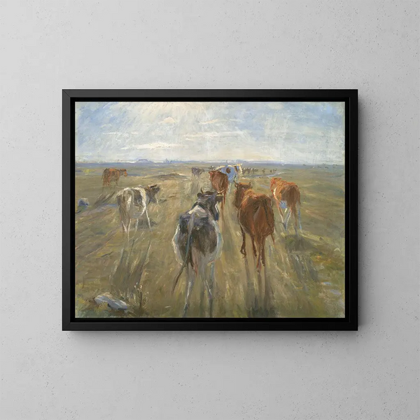 Long Shadows, Vieh auf der Insel Saltholm - Theodor Philipsen — gerahmtes Bild an der Wand