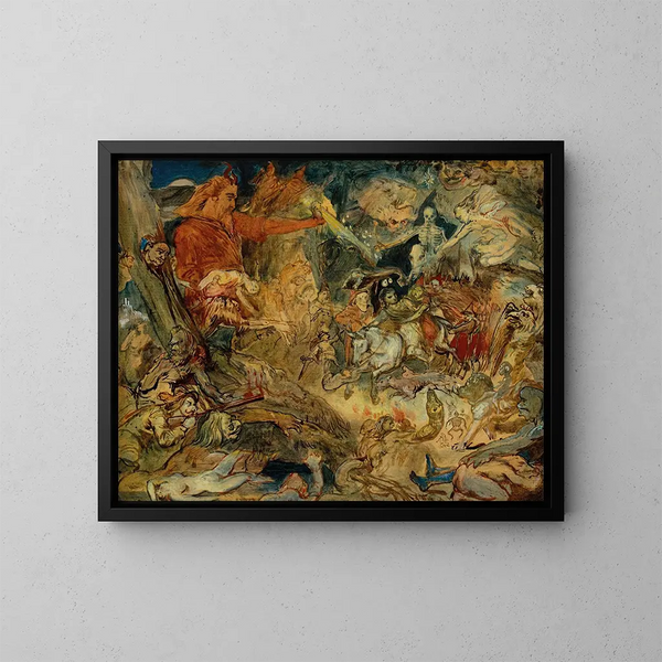 Der Hexensabbat - Theodor von Holst — gerahmtes Bild an der Wand