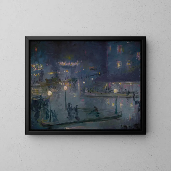 Place de Rome bei Nacht - Theodore Earl Butler — gerahmtes Bild an der Wand