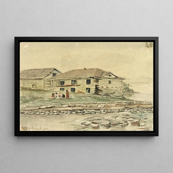 Bâtiments en ruine Alaska 1884 - Theodore J. Richardson — gerahmtes Bild an der Wand