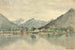 Sitka-Gemälde von den Inseln mit der russischen Burg 1888 - Theodore J. Richardson — Ansicht des Kunstwerks