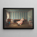 Frau in rosa liegend auf einem Sofa - Théodore Le Brun — gerahmtes Bild an der Wand