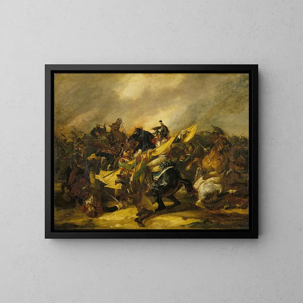 Eine Ladung Kavalleristen - Théodore Géricault — gerahmtes Bild an der Wand