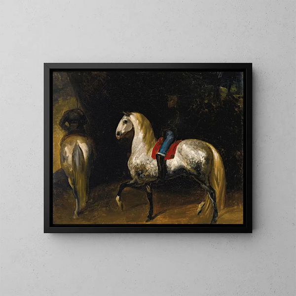 Graue gezäumte Pferde - Théodore Géricault — gerahmtes Bild an der Wand
