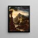 Landschaft am Abend mit einer Aquädukt - Théodore Géricault — gerahmtes Bild an der Wand