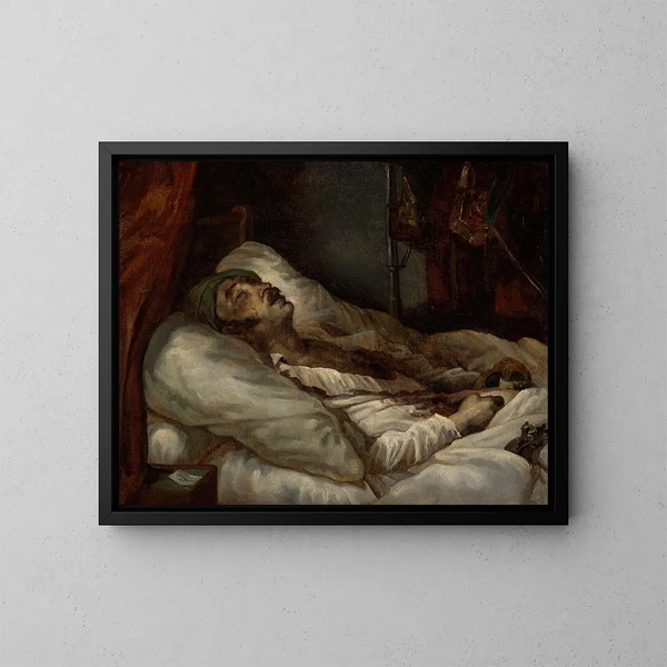 Der General Letellier auf seinem Sterbebett - Théodore Géricault — gerahmtes Bild an der Wand
